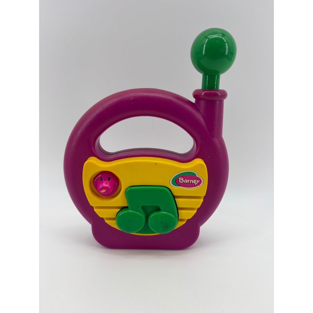 Playskool Barney Musical Radio Kids OS Purple 1998 Vintage Handheld Toy 5747